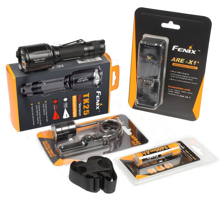 Taskulamppupaketti Fenix TK25 RED, 1000 lm - POISTUNUT