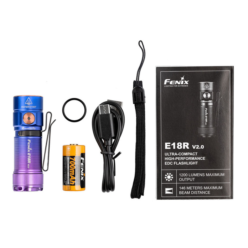 Taskulamppu Fenix E18R V2.0 Gift Pack Nebula, 1200 lm