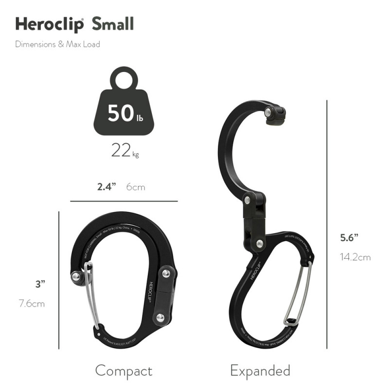 Tarvikesulkurengas HEROCLIP Small, Stealth Black