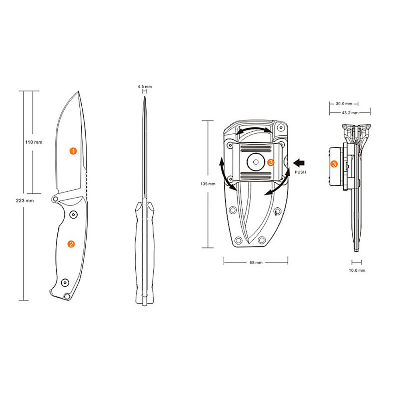 Puukko RUIKE Jager F118G, vihreä